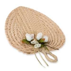 Paipay hoja palma adornado con portatarjetas