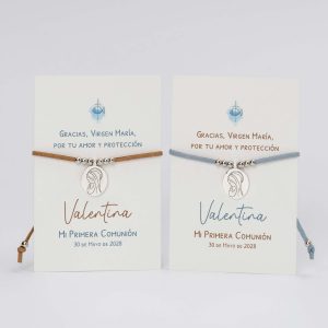 Tarjetón Comunión pulsera Virgen María stda.