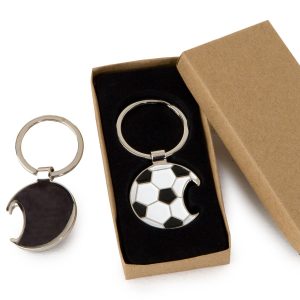Llavero/abridor pelota fútbol con caja regalo
