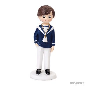 Figura Comunión marinero camisa azul mano bolsillo